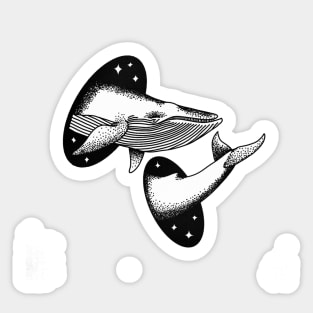 Surreal Whale- Black Sticker